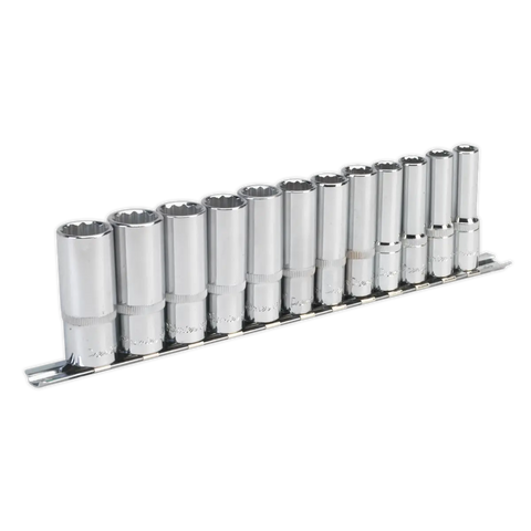 Sealey Premier Deep Socket Set 3/8"Sq Drive 12-point 12pc