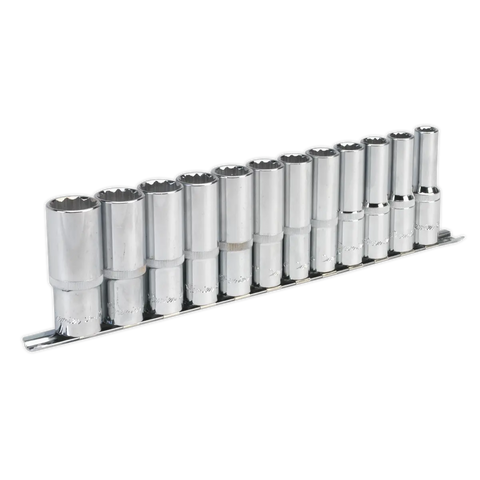 Sealey Premier Deep Socket Set 12-Point 1/2"Sq Drive 12pc