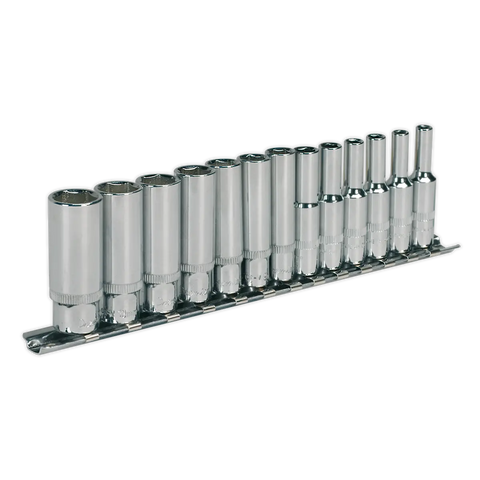 Sealey Premier Deep Socket Set 1/4"Sq Drive 13pc