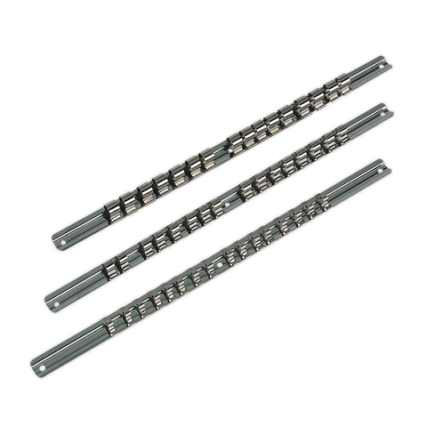Sealey Premier Socket Retaining Rail Set 1/4", 3/8" & 1/2"Sq Drive 3pc