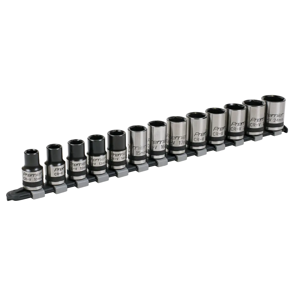 Sealey Premier Black Lock-On™ Socket Set 1/2"Sq Drive 13pc Sealey 