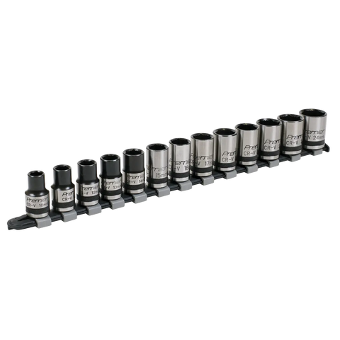 Sealey Premier Black Lock-On™ Socket Set 1/2"Sq Drive 13pc