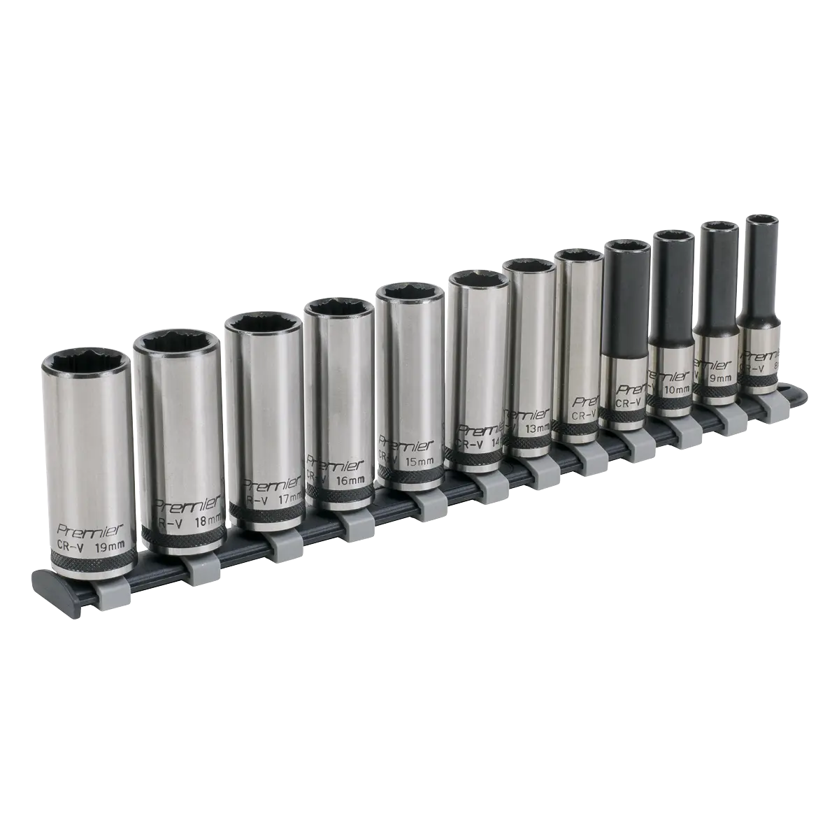 Sealey Premier Black Deep Lock-On™ Socket Set 3/8"Sq Drive 12pc Sealey 