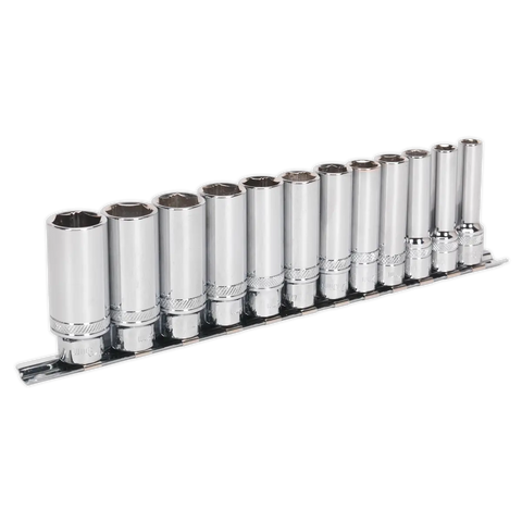 Sealey Premier Deep Lock-On™ Socket Set 3/8"Sq Drive 12pc