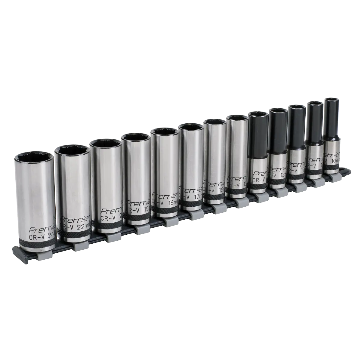 Sealey Premier Black Deep Lock-On™ Socket Set 1/2"Sq Drive 13pc Sealey 