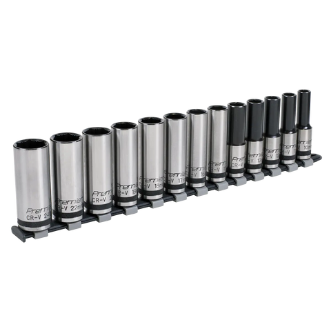 Sealey Premier Black Deep Lock-On™ Socket Set 1/2"Sq Drive 13pc