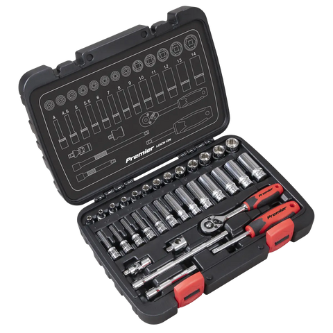 Sealey Lock-On™ Socket Set 1/4"Sq Drive 32pc