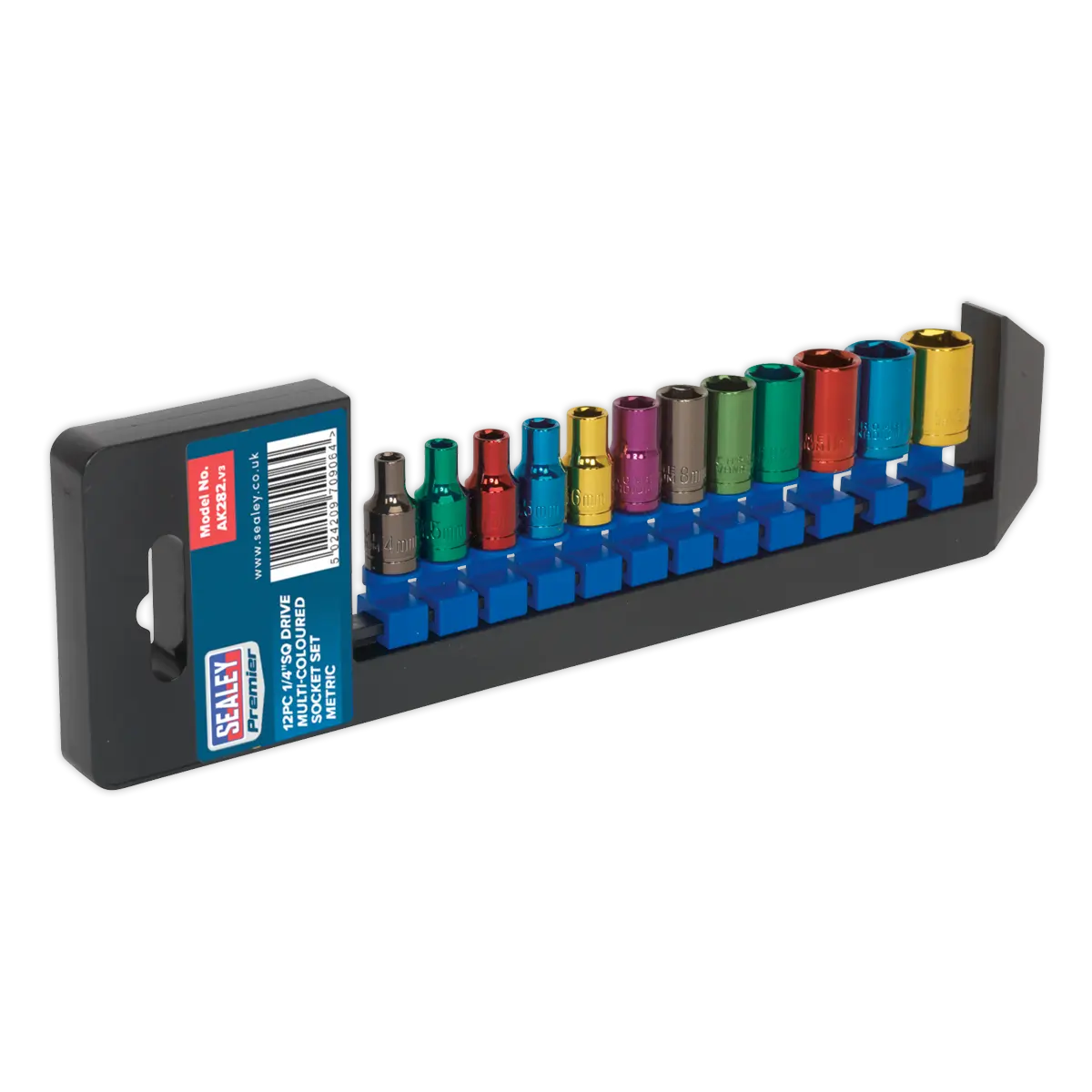 Sealey Premier Multi-Coloured Socket Set 1/4"Sq Drive 12pc Sealey 