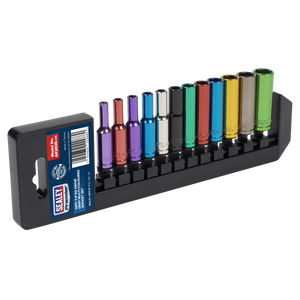 Sealey Premier Deep Multi-Coloured Socket Set 1/4