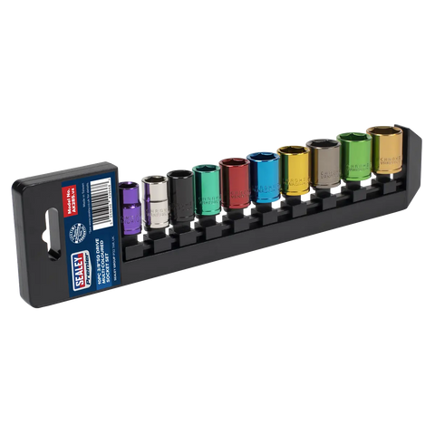 Sealey Premier Multi-Coloured Socket Set 3/8"Sq Drive 10pc