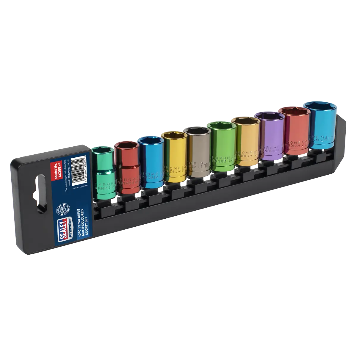 Sealey Premier Multi-Coloured Socket Set 1/2"Sq Drive 10pc Sealey 