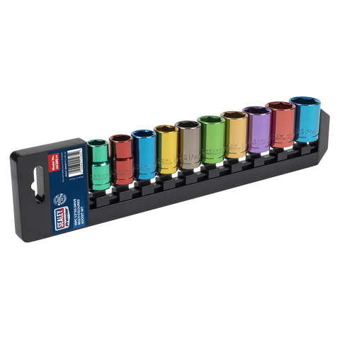 Sealey Premier Multi-Coloured Socket Set 1/2"Sq Drive 10pc