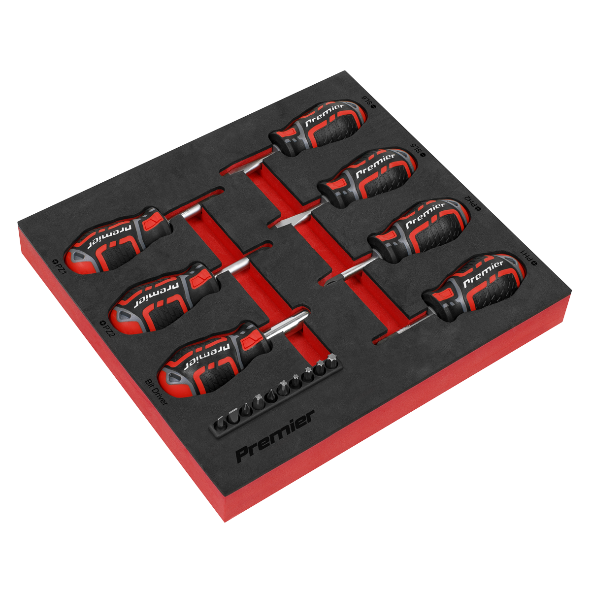 Sealey Premier GripMAX® Stubby Screwdriver Set 17pc
