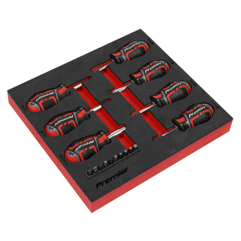 Sealey Premier GripMAX® Stubby Screwdriver Set 17pc