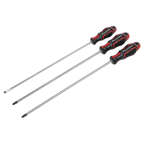 Sealey Premier GripMAX® Extra-Long Screwdriver Set 3pc
