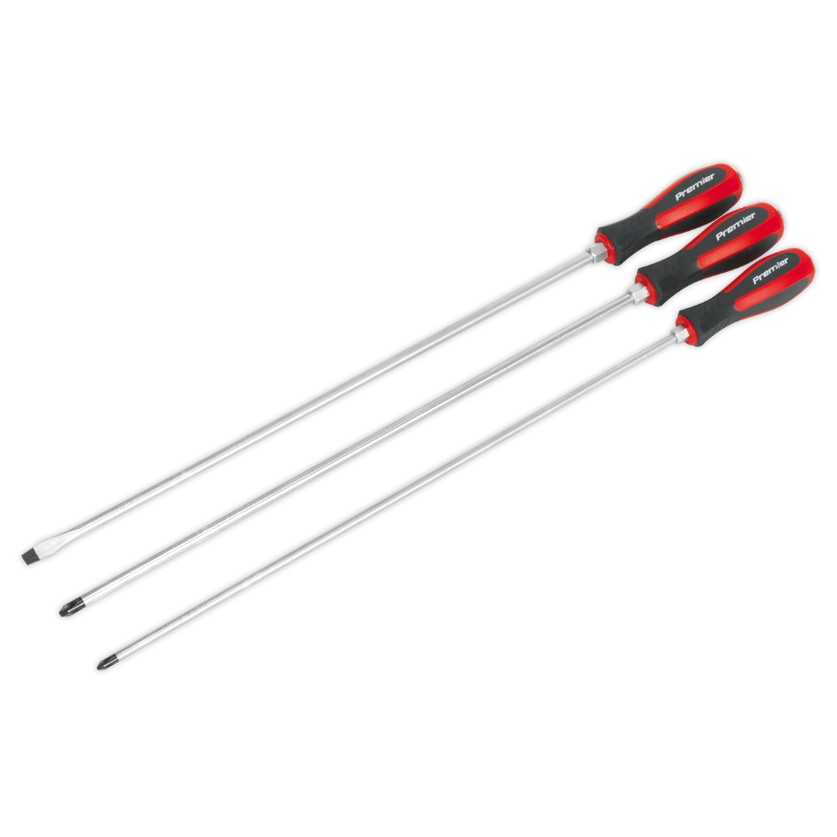 Sealey Premier Extra-Long Hammer-Thru Screwdriver Set 450mm 3pc