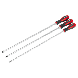 Sealey Premier Extra-Long Hammer-Thru Screwdriver Set 450mm 3pc