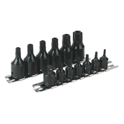 Sealey Premier TRX-Star* Security Socket Bit Set 1/4" & 3/8"Sq Drive 13pc