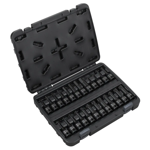 Sealey Premier Hex/TRX-Star*/Spline Impact Socket Bit Set 1/2"Sq Drive 24pc