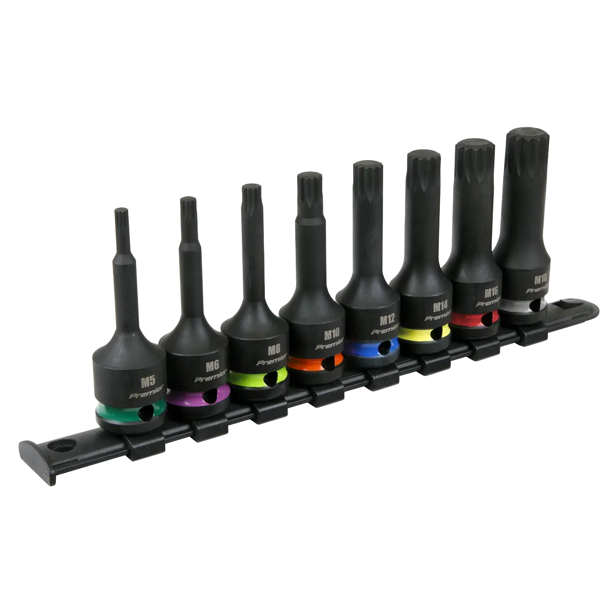 Sealey Premier Spline Impact Socket Bit Set 1/2"Sq Drive 8pc Sealey 