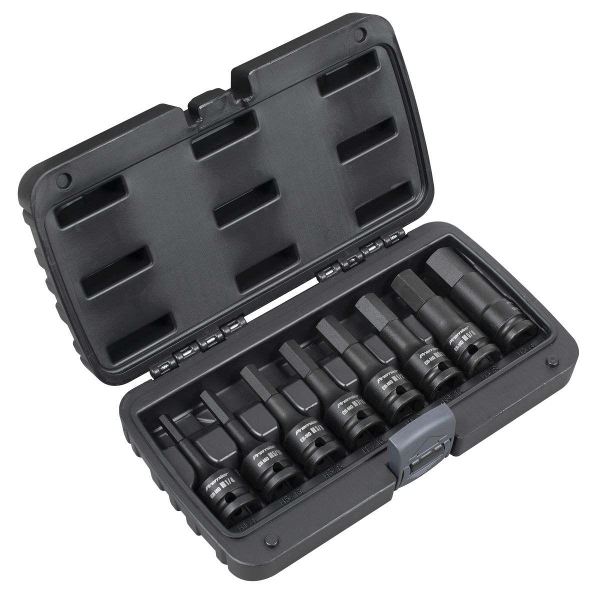 Sealey Premier Imperial Hex Impact Socket Bit Set 1/2"Sq Drive 8pc Sealey 