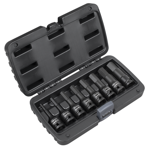Sealey Premier Imperial Hex Impact Socket Bit Set 1/2"Sq Drive 8pc