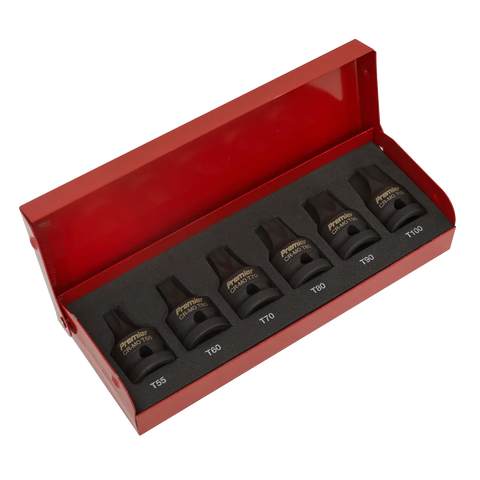 Sealey Premier TRX-Star* Impact Socket Bit Set 1/2"Sq Drive 6pc