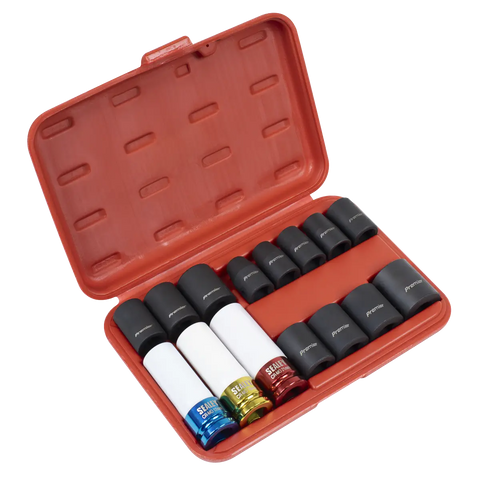 Sealey Premier Impact Socket & Wheel Nut Removal Set 1/2"Sq Drive 15pc