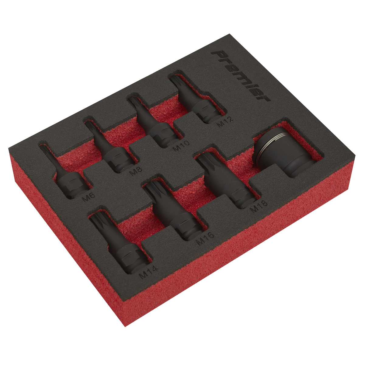 Sealey Premier Spline Impact Socket Bit Set 3/8"Sq Drive 8pc Sealey 