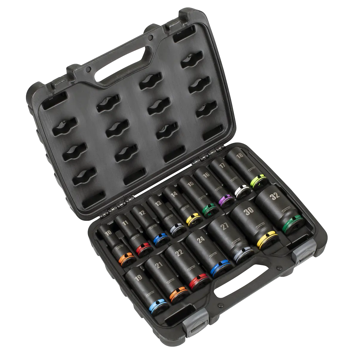 Sealey Lock-On™ Deep Impact Socket Set 1/2"Sq Drive 16pc Sealey 