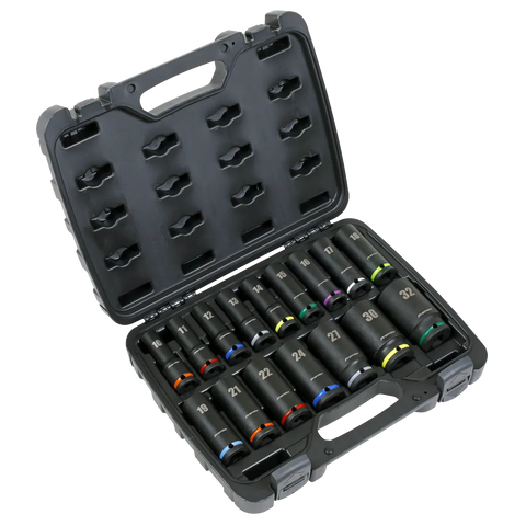 Sealey Premier Deep Impact Socket Set 1/2"Sq Drive 16pc
