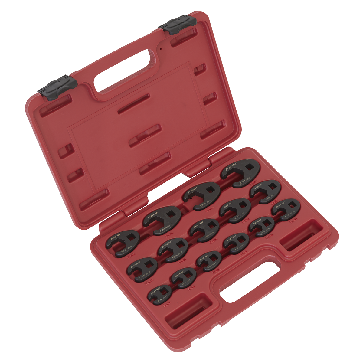 Sealey Premier Crow's Foot Spanner Set 3/8"Sq Drive 15pc Sealey 