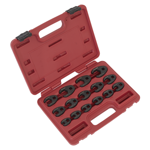Sealey Premier Crow's Foot Spanner Set 3/8"Sq Drive 15pc