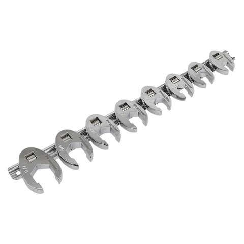 Sealey Premier Imperial Crow's Foot Spanner Set 3/8"Sq Drive 8pc