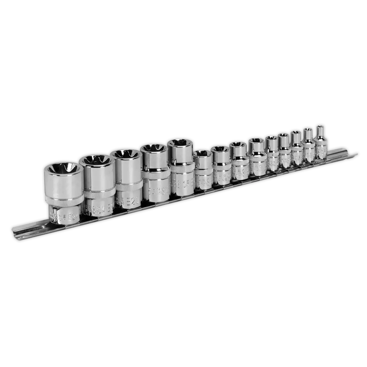 Sealey Premier TRX-Star* Socket Set 1/4", 3/8" & 1/2"Sq Drive E4-E24 14pc Sealey 