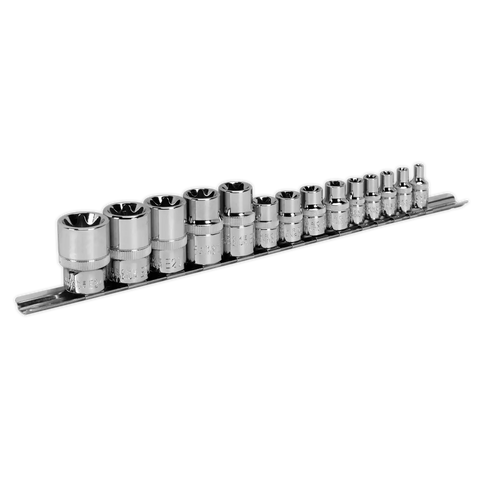 Sealey Premier TRX-Star* Socket Set 1/4", 3/8" & 1/2"Sq Drive E4-E24 14pc