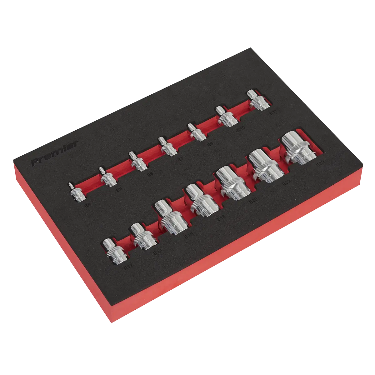 Sealey Premier TRX-Star* Socket Set 1/4", 3/8" & 1/2"Sq Drive 14pc Sealey 