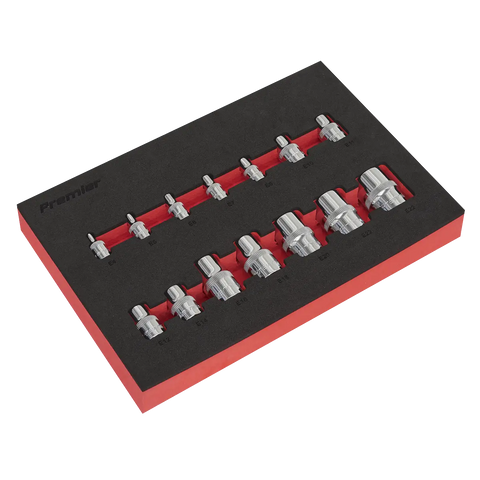 Sealey Premier TRX-Star* Socket Set 1/4", 3/8" & 1/2"Sq Drive 14pc