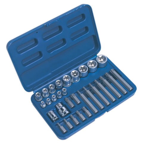 Sealey Premier TRX-Star* Socket & Bit Set 1/4", 3/8" & 1/2"Sq Drive 30pc
