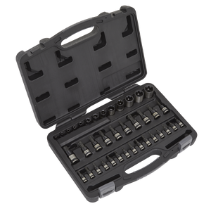 Sealey Premier Black TRX-Star* Socket & Security Socket Bit Set 1/4