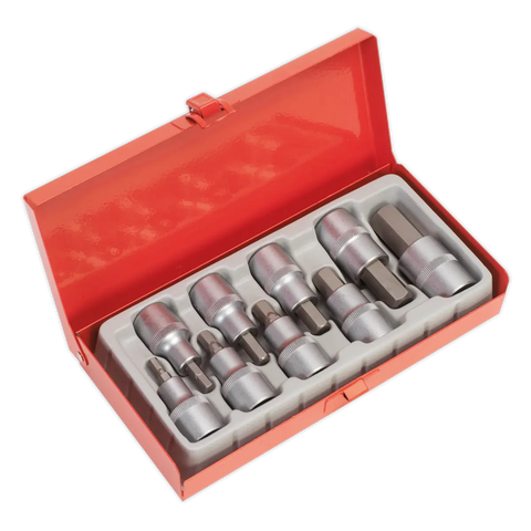 Sealey Premier Hex Socket Bit Set 1/2"Sq Drive 9pc