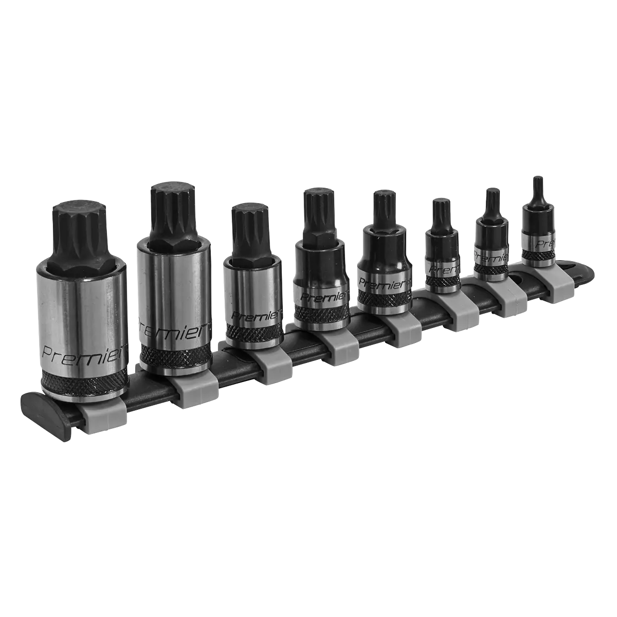 Sealey Premier Black Spline Socket Bit Set 1/4", 3/8" & 1/2"Sq Drive 8pc Sealey 