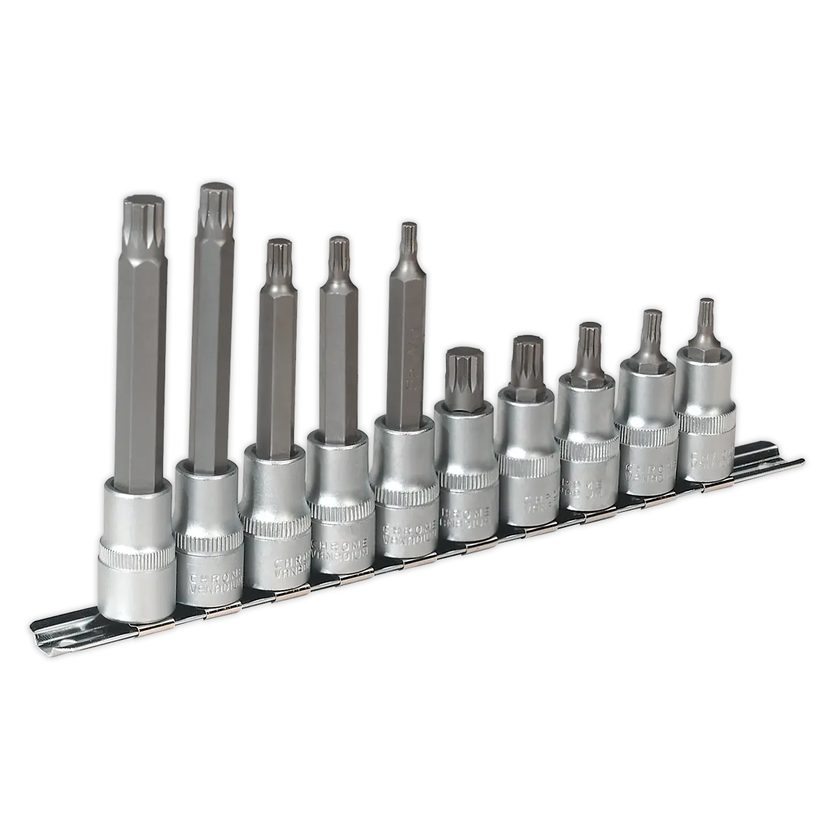 Sealey Premier Spline Socket Bit Set 1/2"Sq Drive 10pc Sealey 