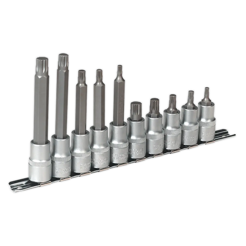 Sealey Premier Spline Socket Bit Set 1/2"Sq Drive 10pc