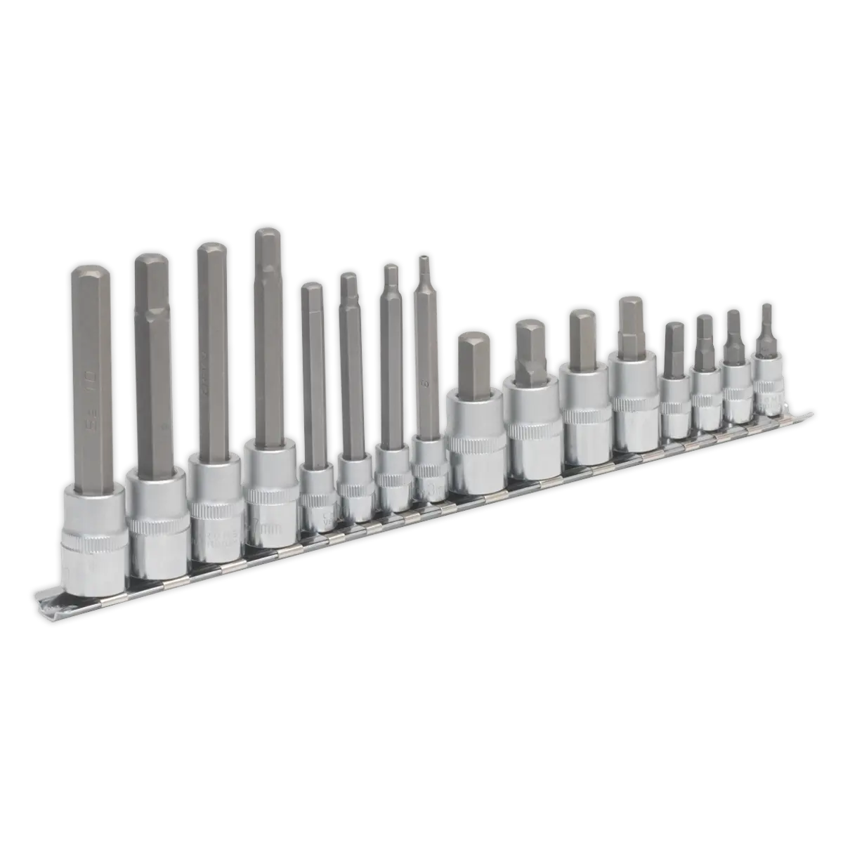 Sealey Premier Hex Socket Bit Set 1/4" & 3/8"Sq Drive 16pc Sealey 