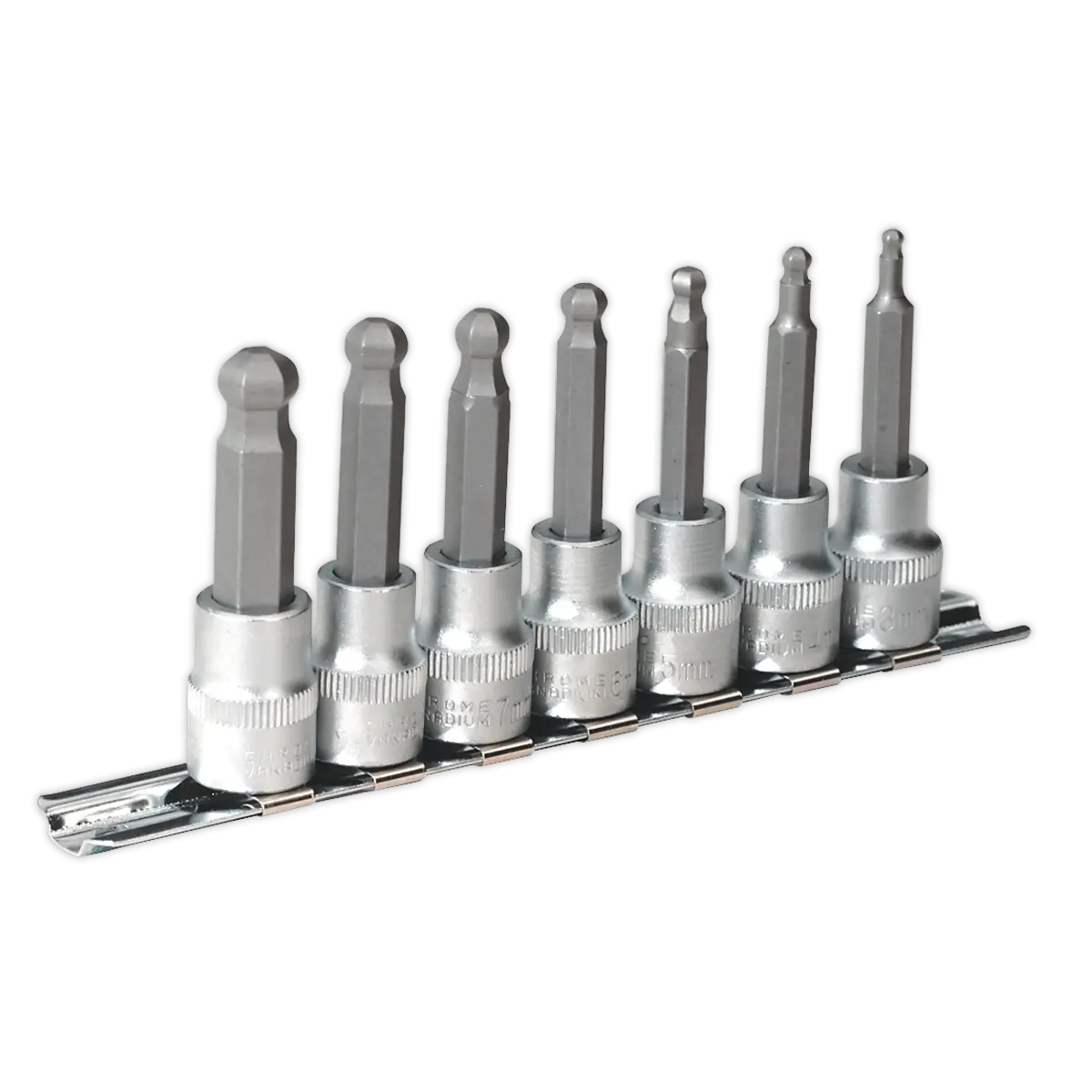 Sealey Premier Ball-End Hex Socket Bit Set 3/8"Sq Drive 7pc Sealey 