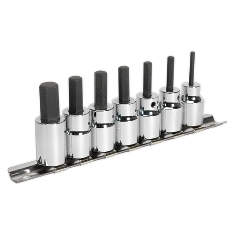 Sealey Premier Hex Socket Bit Set 3/8"Sq Drive 7pc