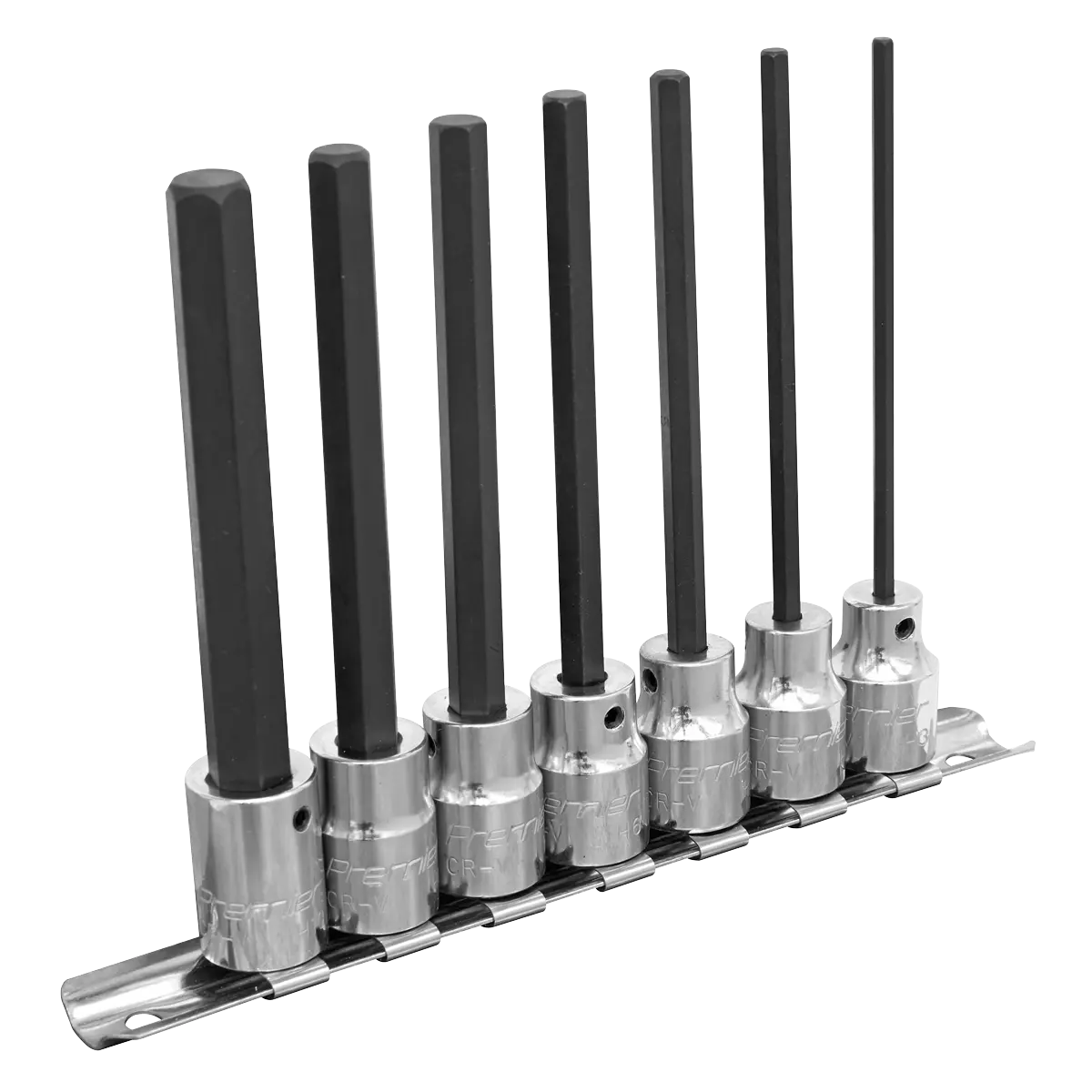 Sealey Premier Hex Socket Bit Set 3/8"Sq Drive 110mm 7pc Sealey 