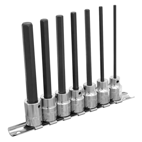Sealey Premier Hex Socket Bit Set 3/8"Sq Drive 110mm 7pc