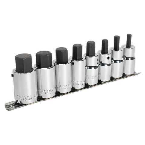 Sealey Premier Hex Socket Bit Set 1/2"Sq Drive 8pc